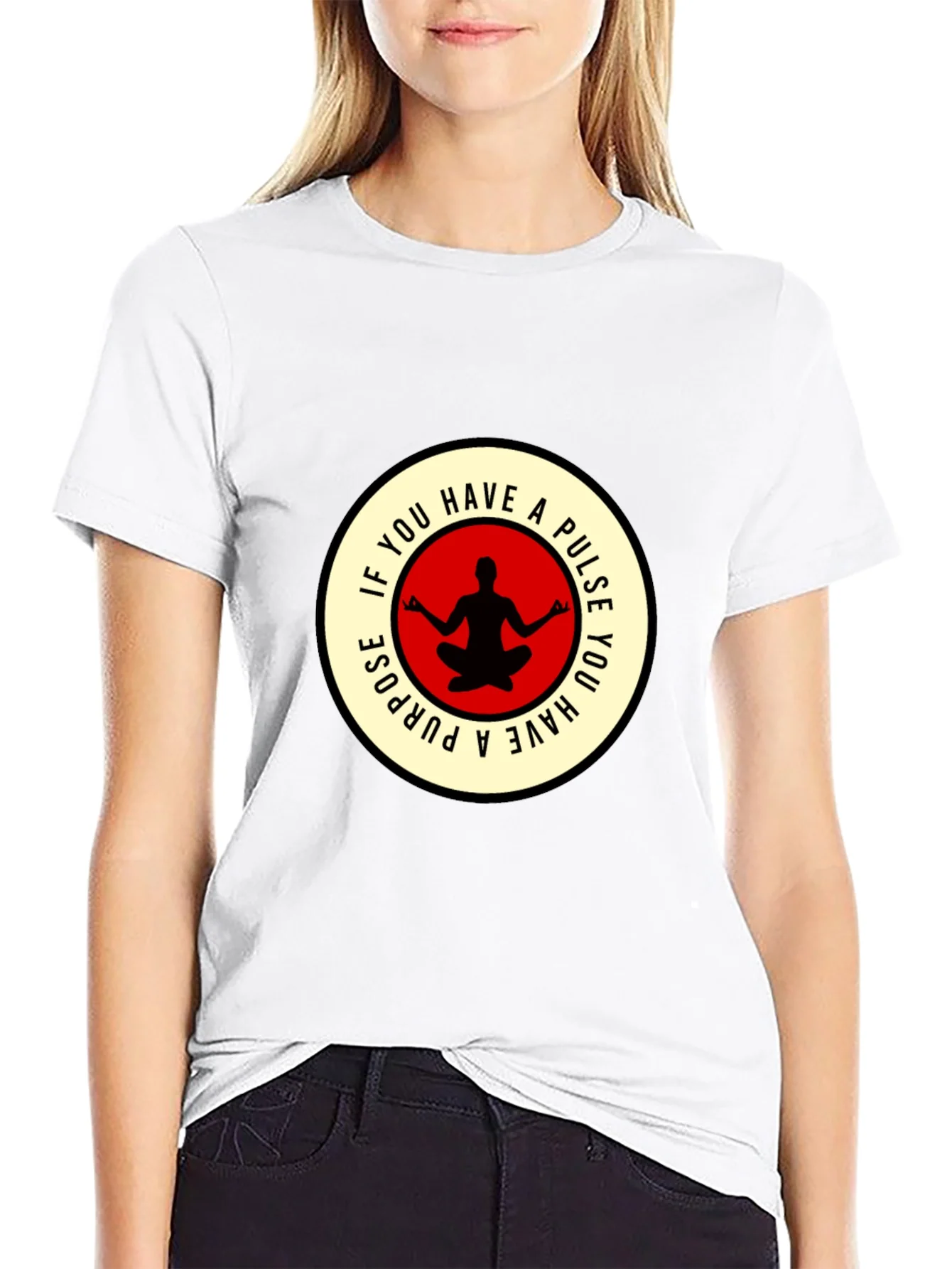 Camiseta Negra con Dise?o Yoga Motivacional