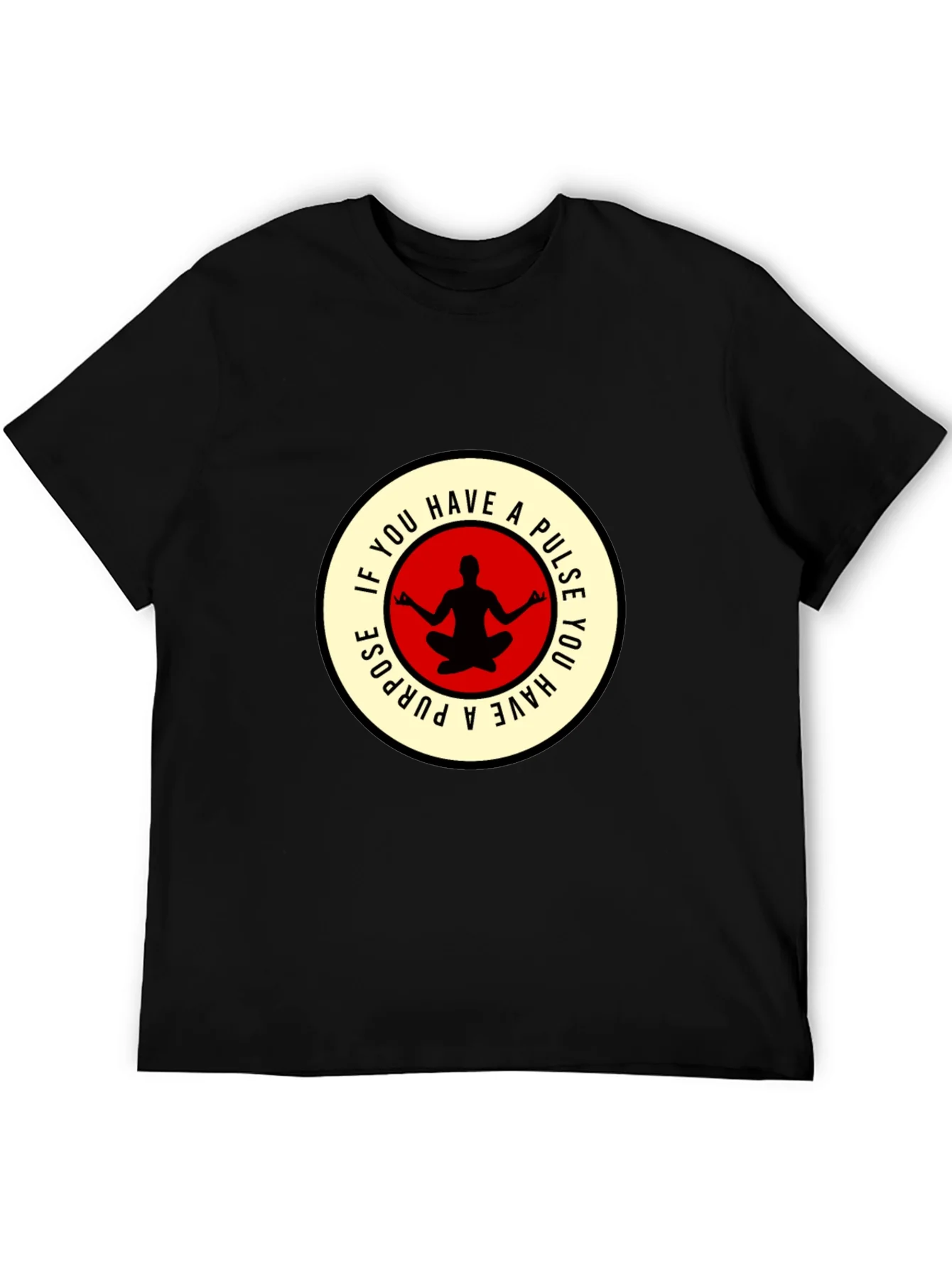 Camiseta Negra con Dise?o Yoga Motivacional
