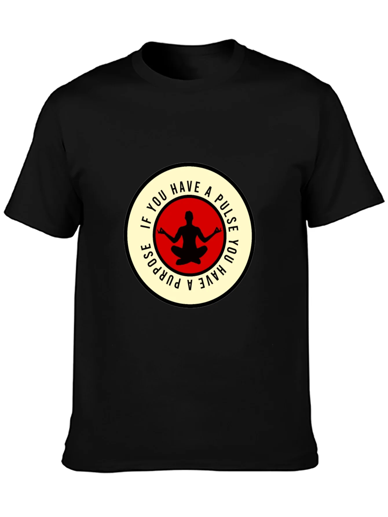 Camiseta Negra con Dise?o Yoga Motivacional