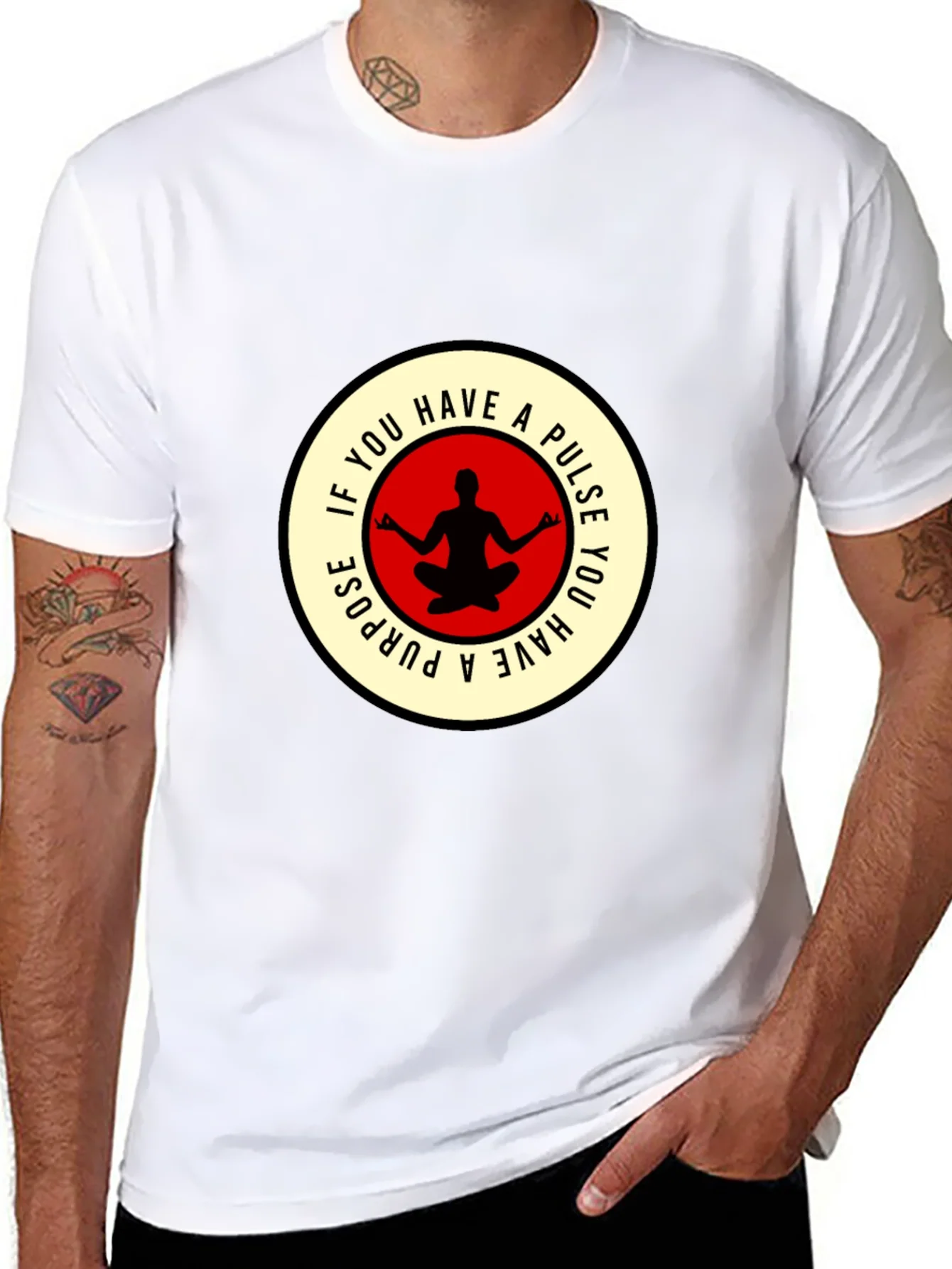 Camiseta Negra con Dise?o Yoga Motivacional