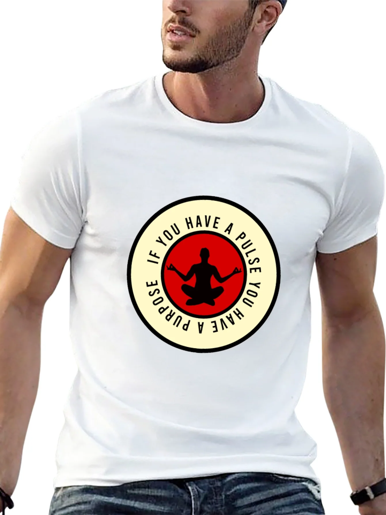 Camiseta Negra con Dise?o Yoga Motivacional