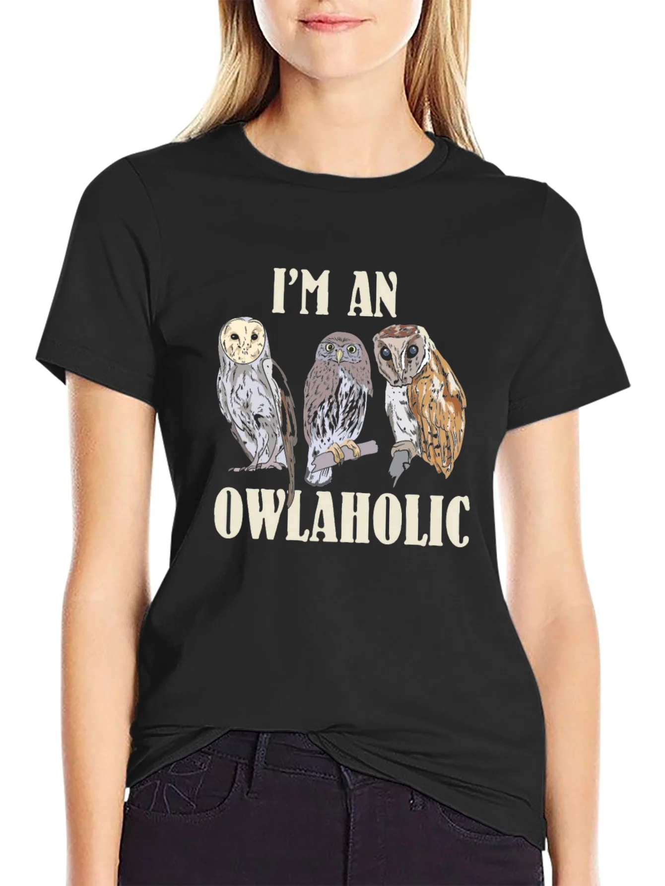 Rebbecca Im an Owlaholic Graphic T-Shirt