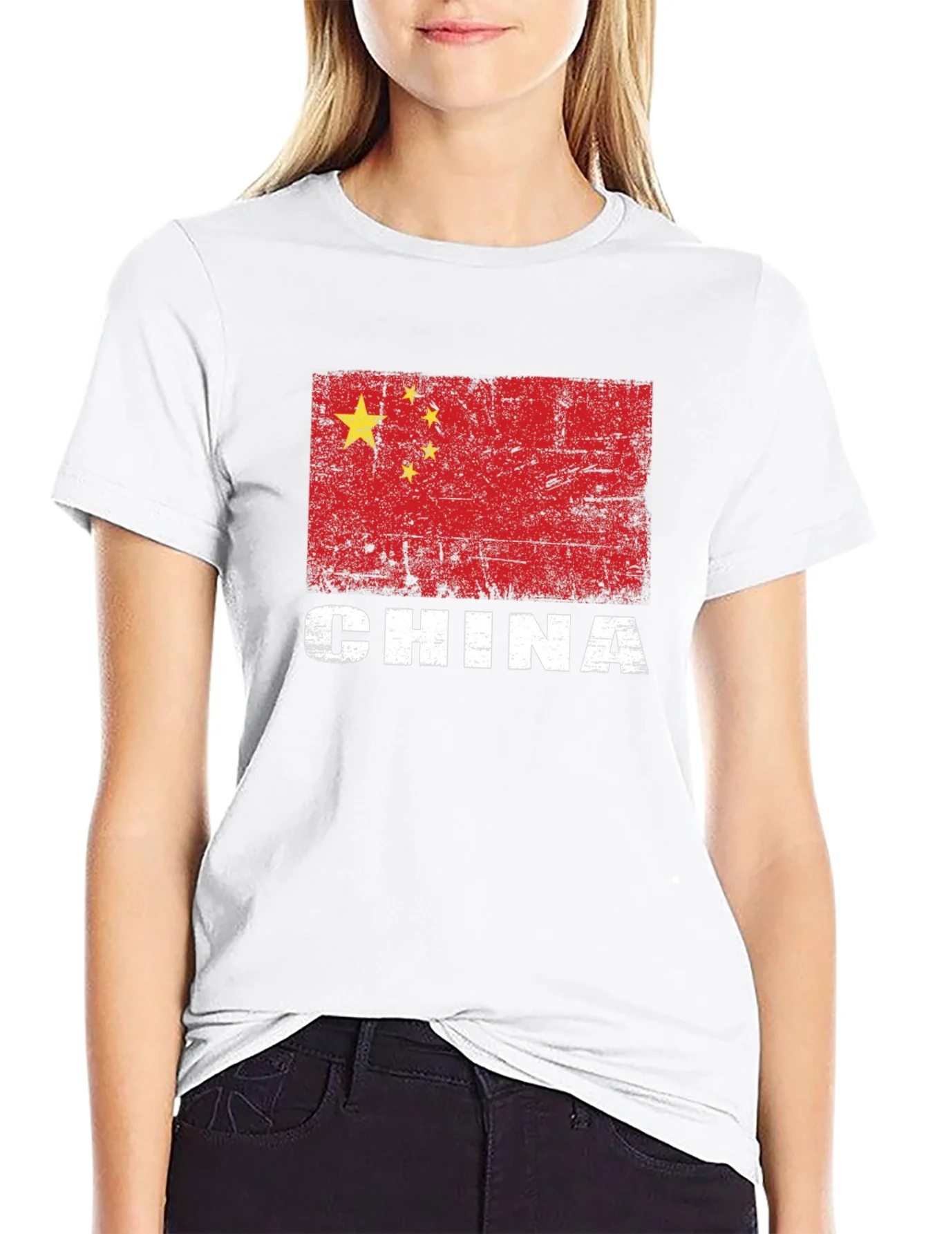 Rebbecca China Flag T-Shirt - Distressed Graphic Tee