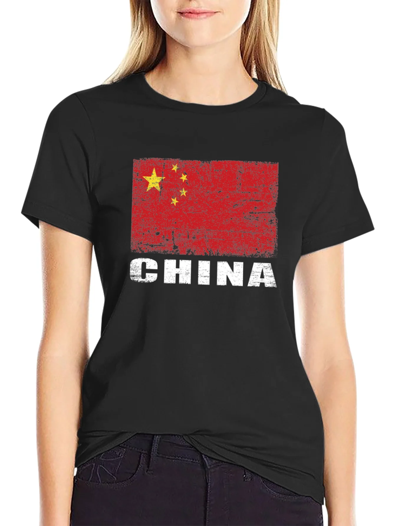 Rebbecca China Flag T-Shirt - Distressed Graphic Tee