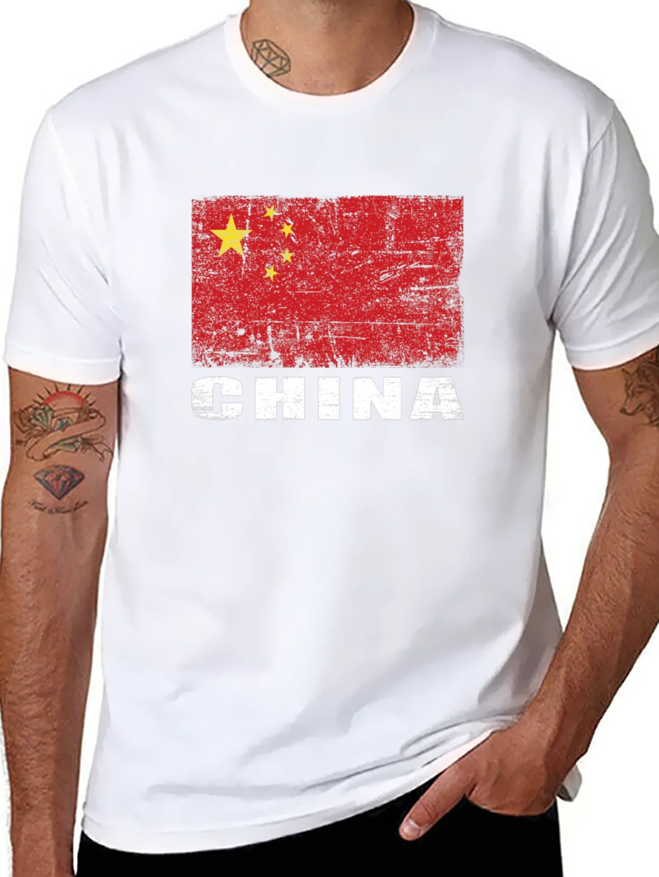 Rebbecca China Flag T-Shirt - Distressed Graphic Tee