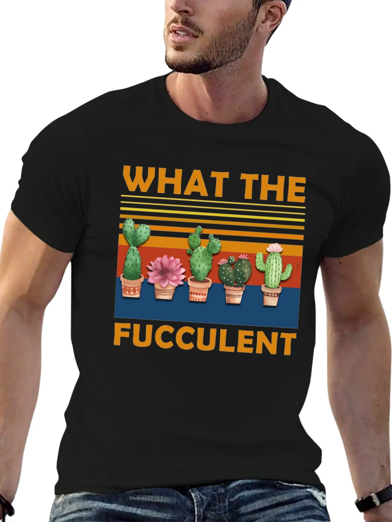 Camiseta Negra What The Fucculent