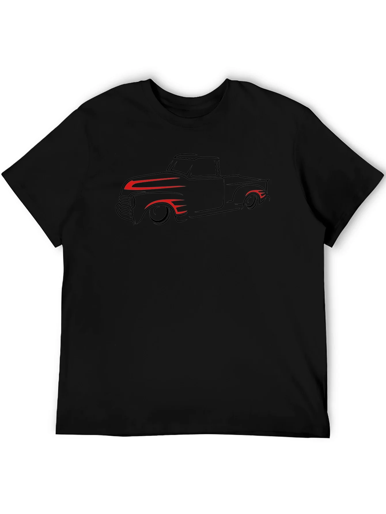 Camiseta Negra con Dise?o de Camioneta Cl¨¢sica