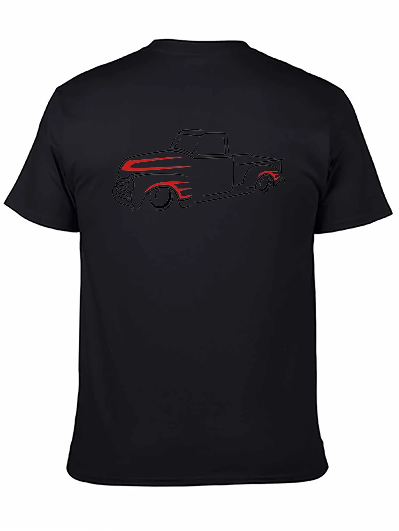 Camiseta Negra con Dise?o de Camioneta Cl¨¢sica