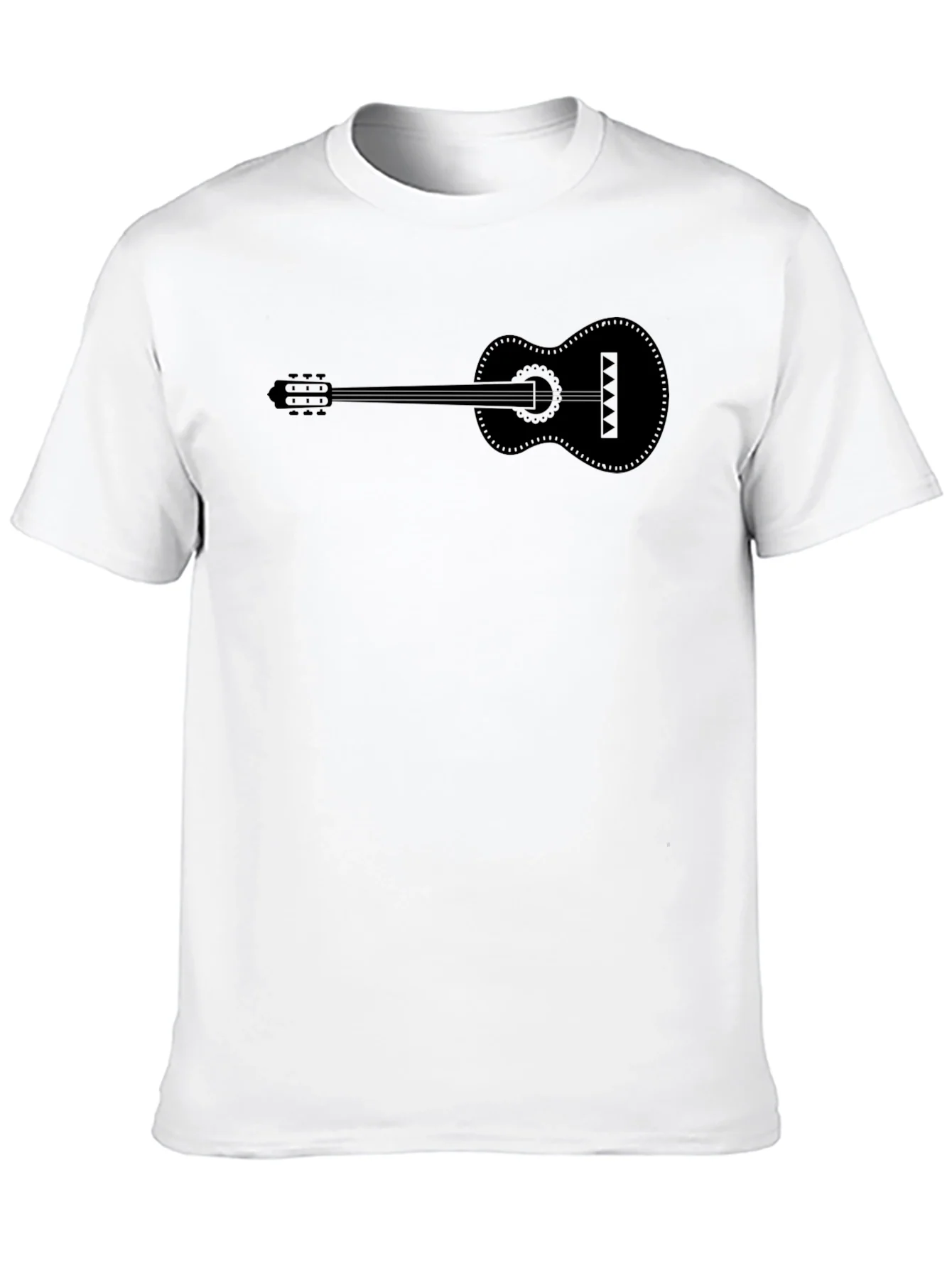 Camiseta Negra con Dise?o de Guitarra Ac¨²stica