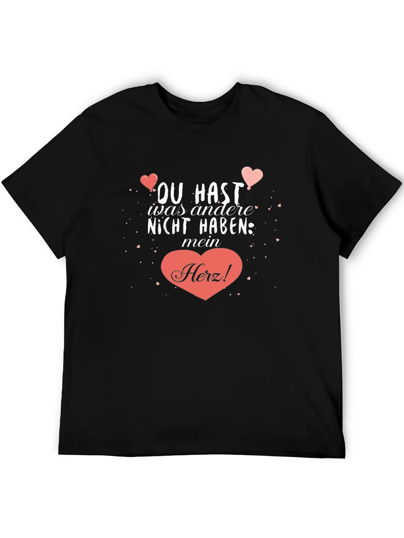 Camiseta Negra con Dise?o Rom¨¢ntico Mein Herz!