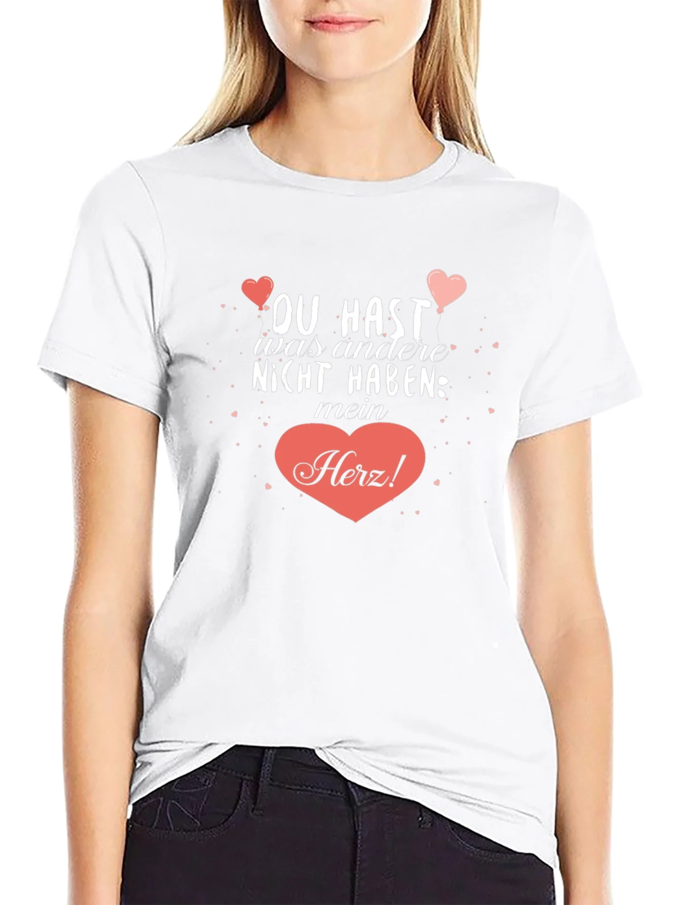 Camiseta Negra con Dise?o Rom¨¢ntico Mein Herz!