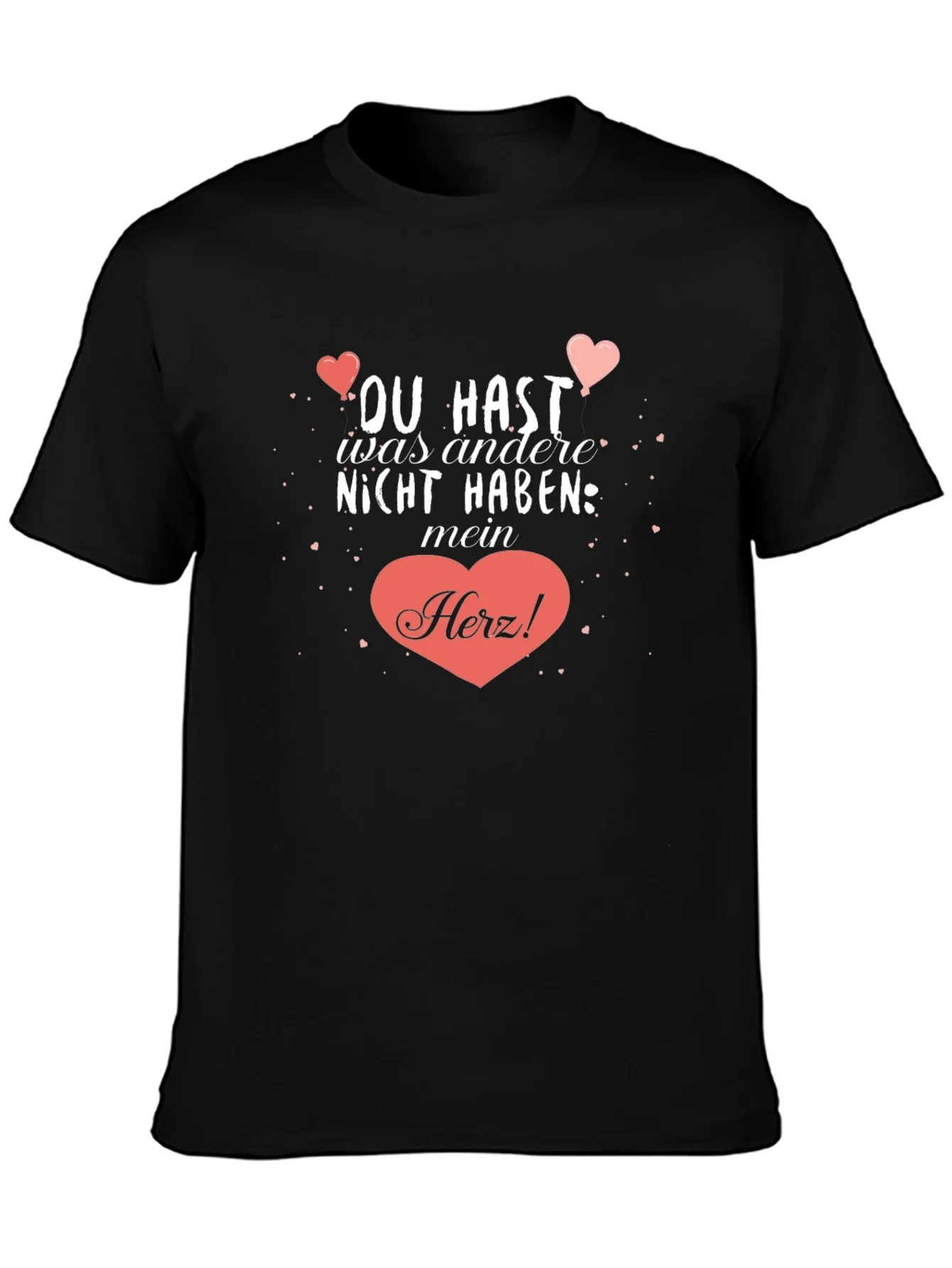 Camiseta Negra con Dise?o Rom¨¢ntico Mein Herz!