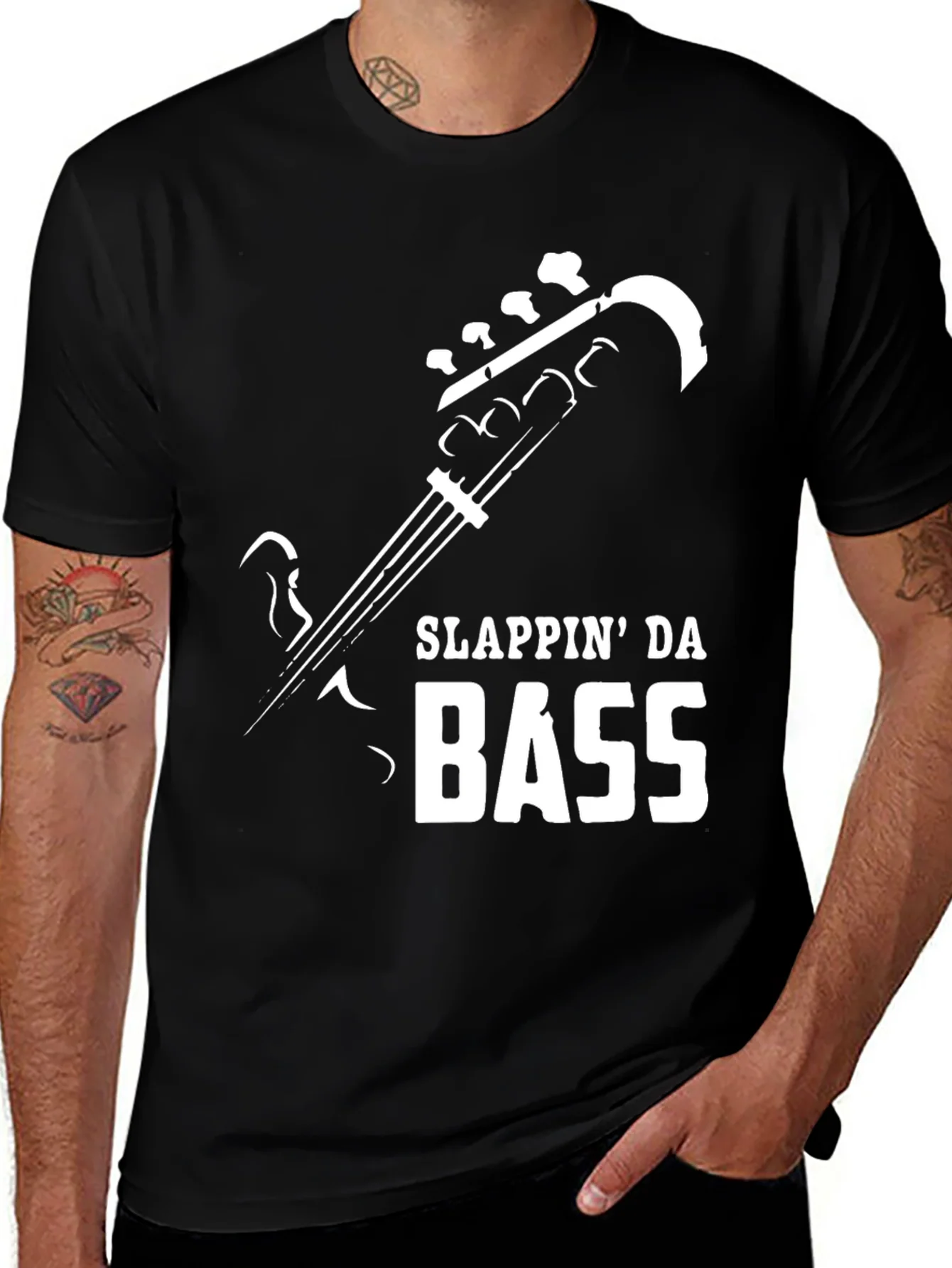 Camiseta Hombre Negra Slappin Da Bass