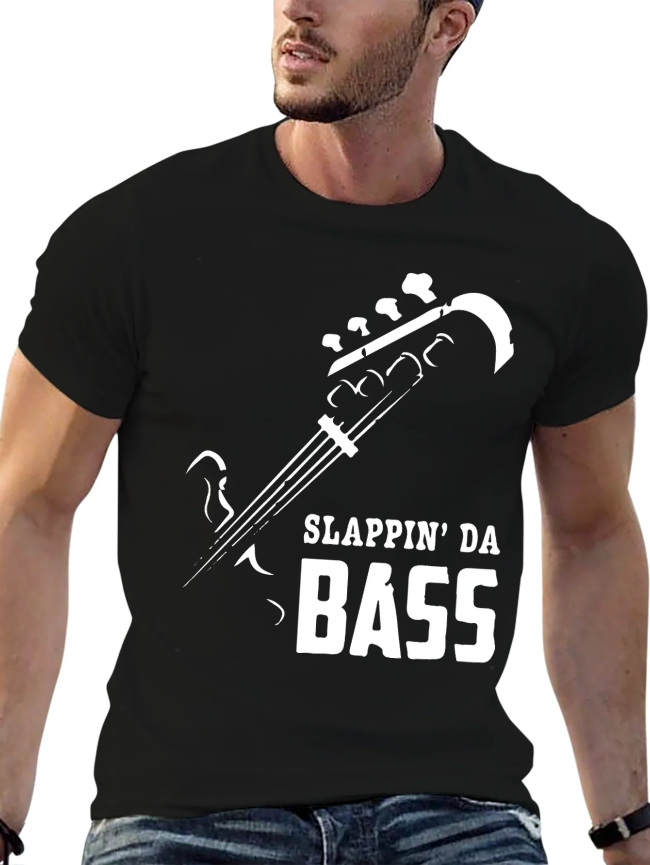 Camiseta Hombre Negra Slappin Da Bass