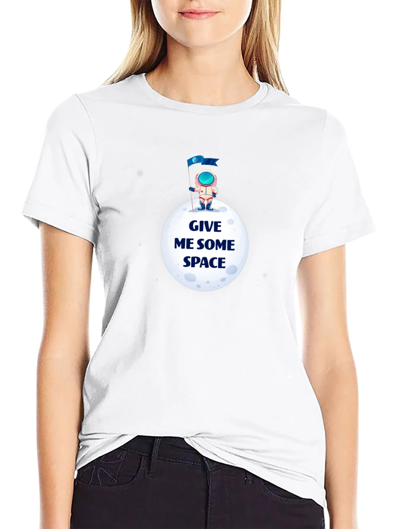 Camiseta Negra Dame Espacio - Dise?o Astronauta Lunar