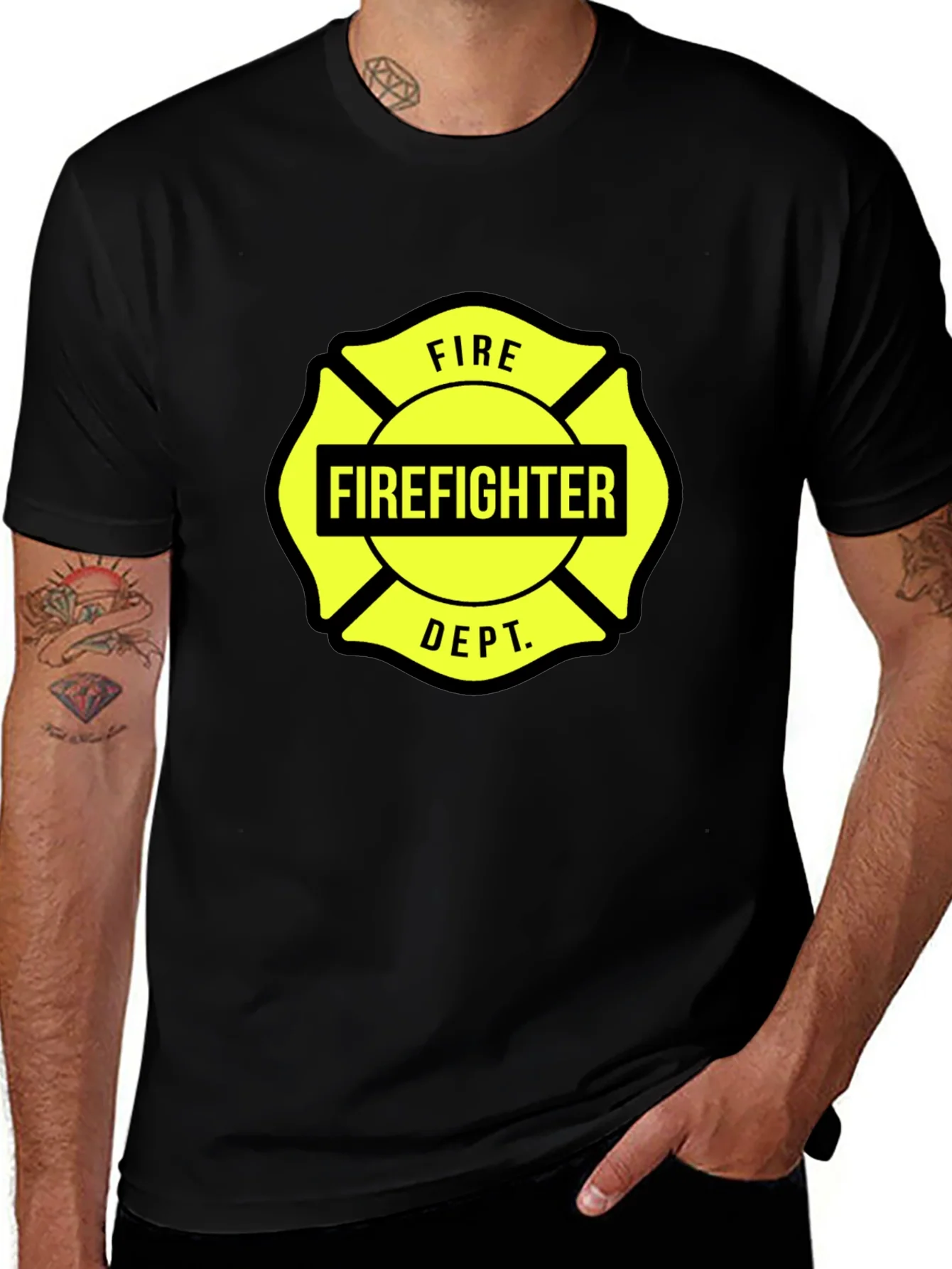 Rebbecca Firefighter Dept. Graphic Tee - Maltese Cross Design