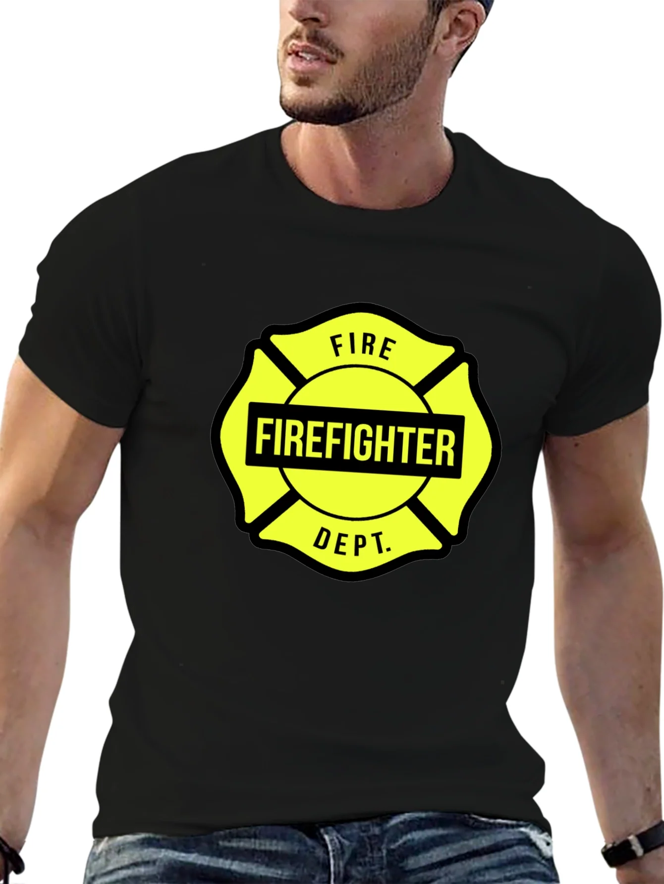 Rebbecca Firefighter Dept. Graphic Tee - Maltese Cross Design