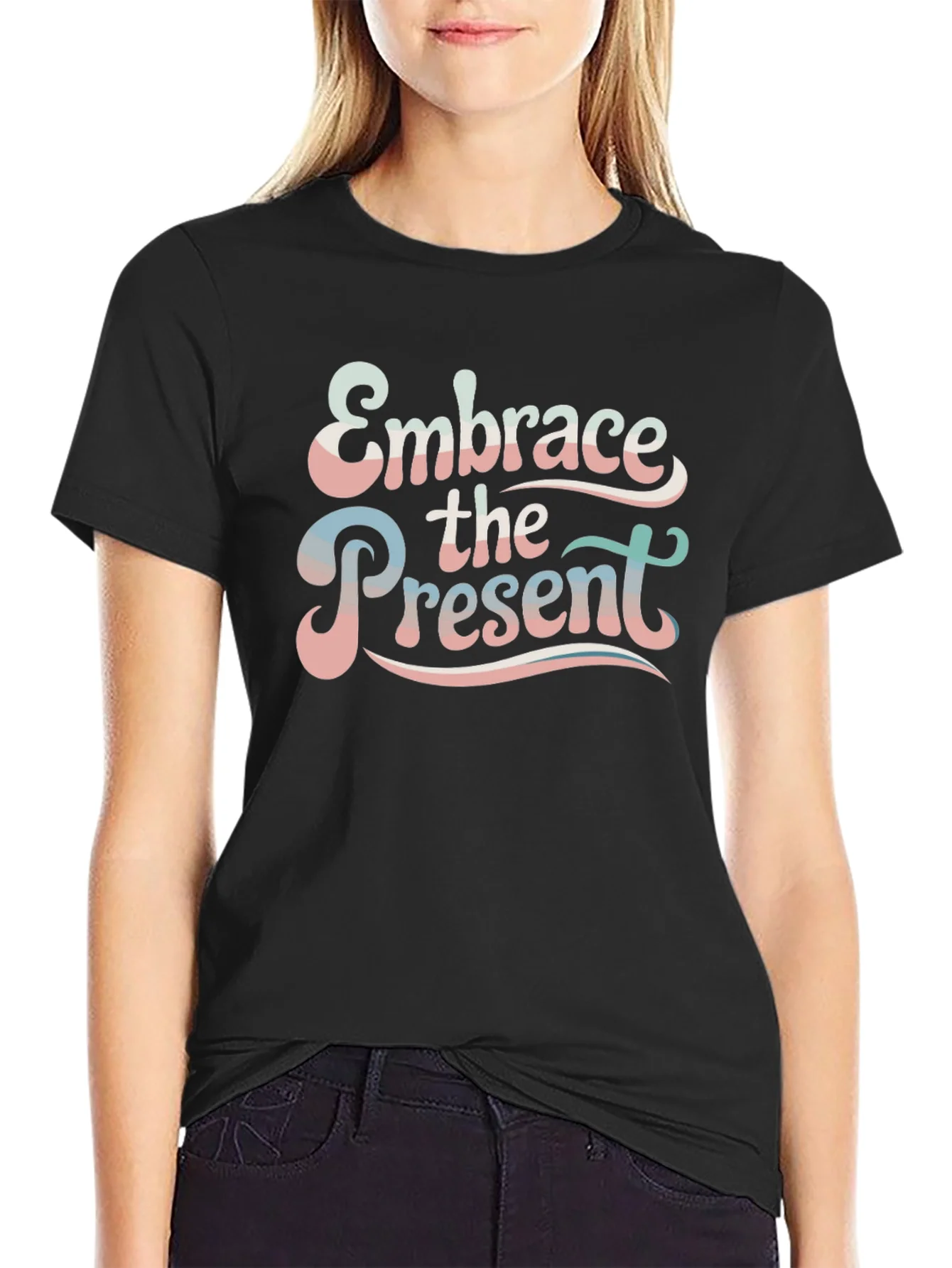 Rebbecca Embrace the Present T-Shirt - Retro Design