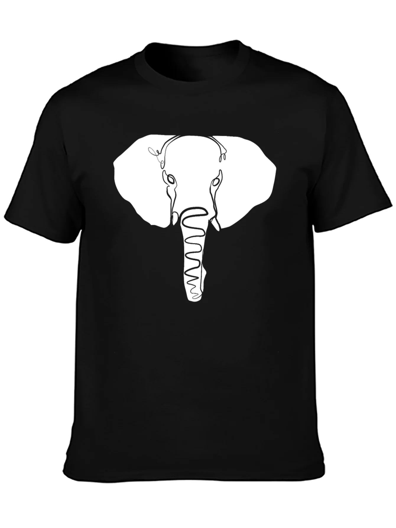 Rebbecca Elephant Outline Graphic Print Black T-Shirt