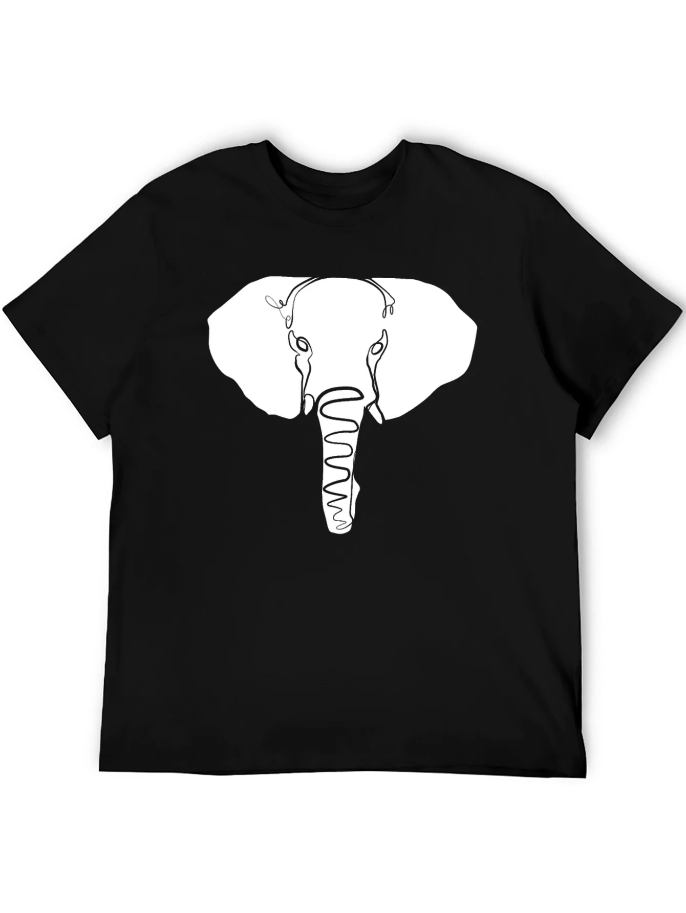 Rebbecca Elephant Outline Graphic Print Black T-Shirt