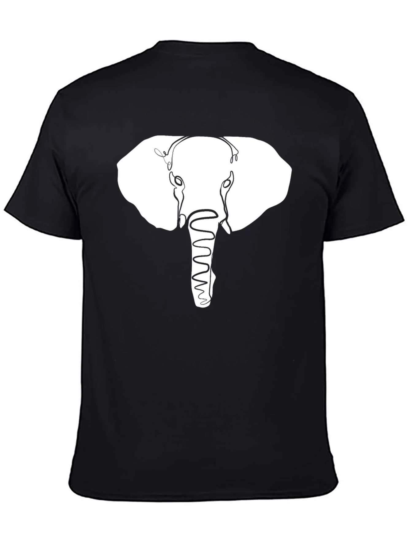 Rebbecca Elephant Outline Graphic Print Black T-Shirt