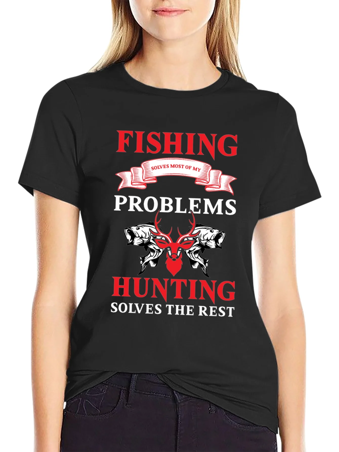 Camiseta Hombre Pesca y Caza Soluciona Problemas