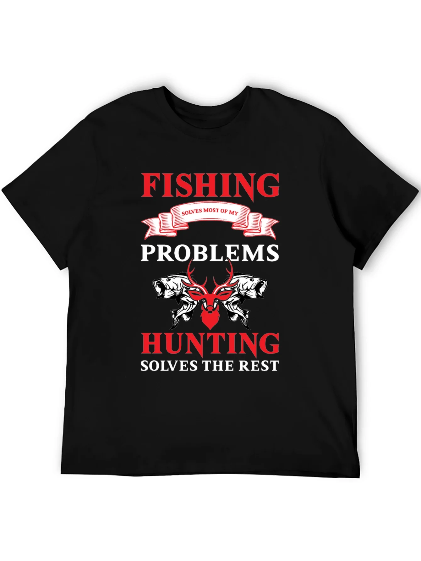 Camiseta Hombre Pesca y Caza Soluciona Problemas