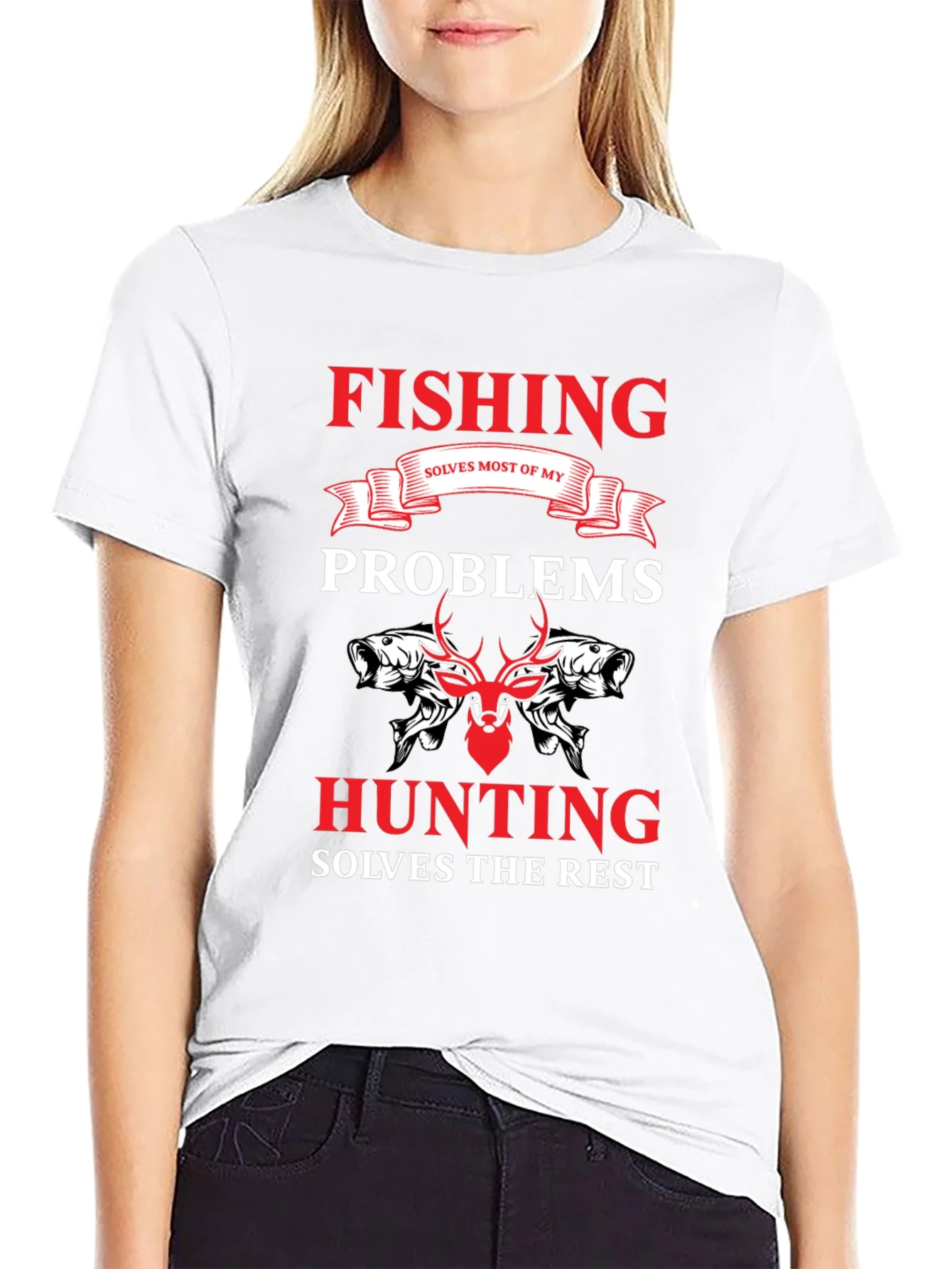 Camiseta Hombre Pesca y Caza Soluciona Problemas