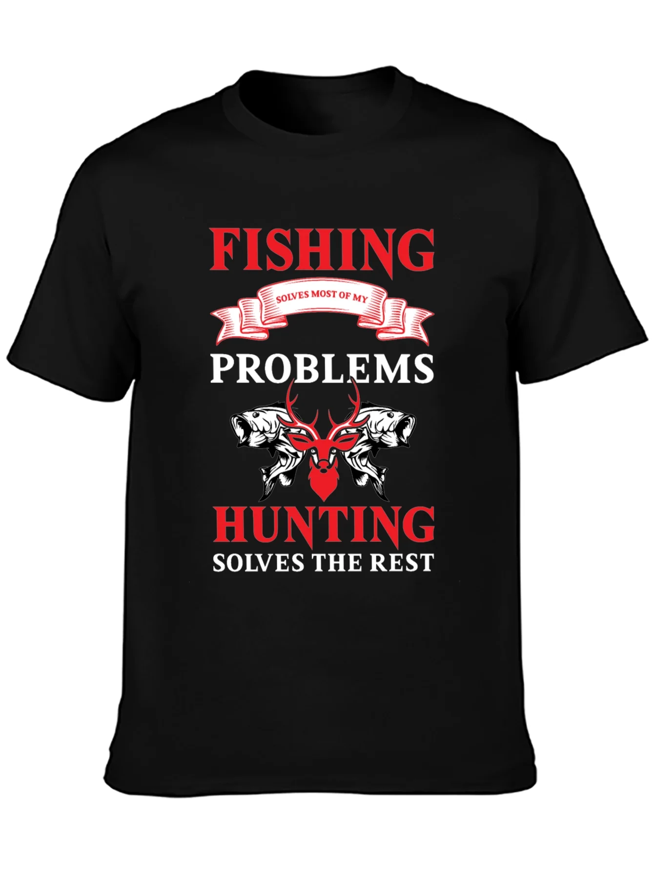 Camiseta Hombre Pesca y Caza Soluciona Problemas
