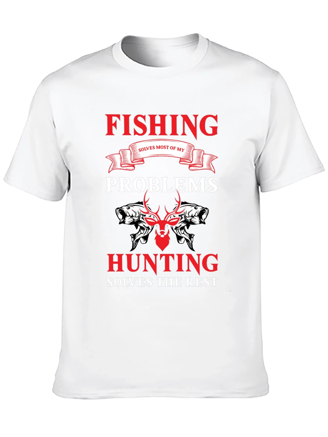 Camiseta Hombre Pesca y Caza Soluciona Problemas