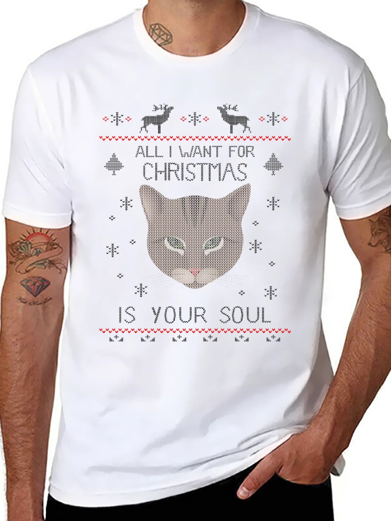 Rebbecca Soul Snatching Christmas Cat T-Shirt