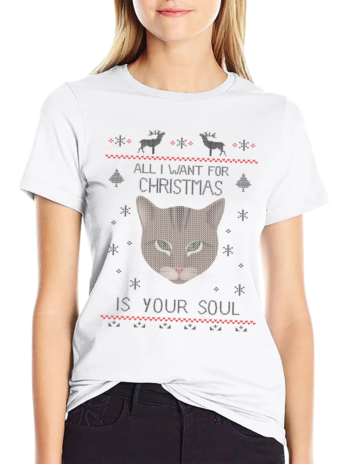 Rebbecca Soul Snatching Christmas Cat T-Shirt