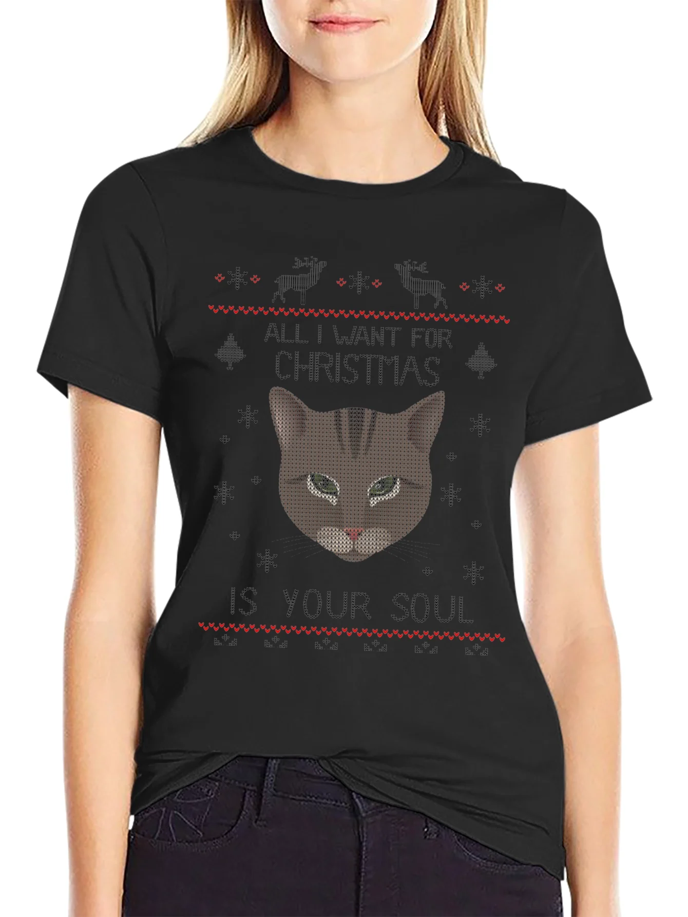 Rebbecca Soul Snatching Christmas Cat T-Shirt