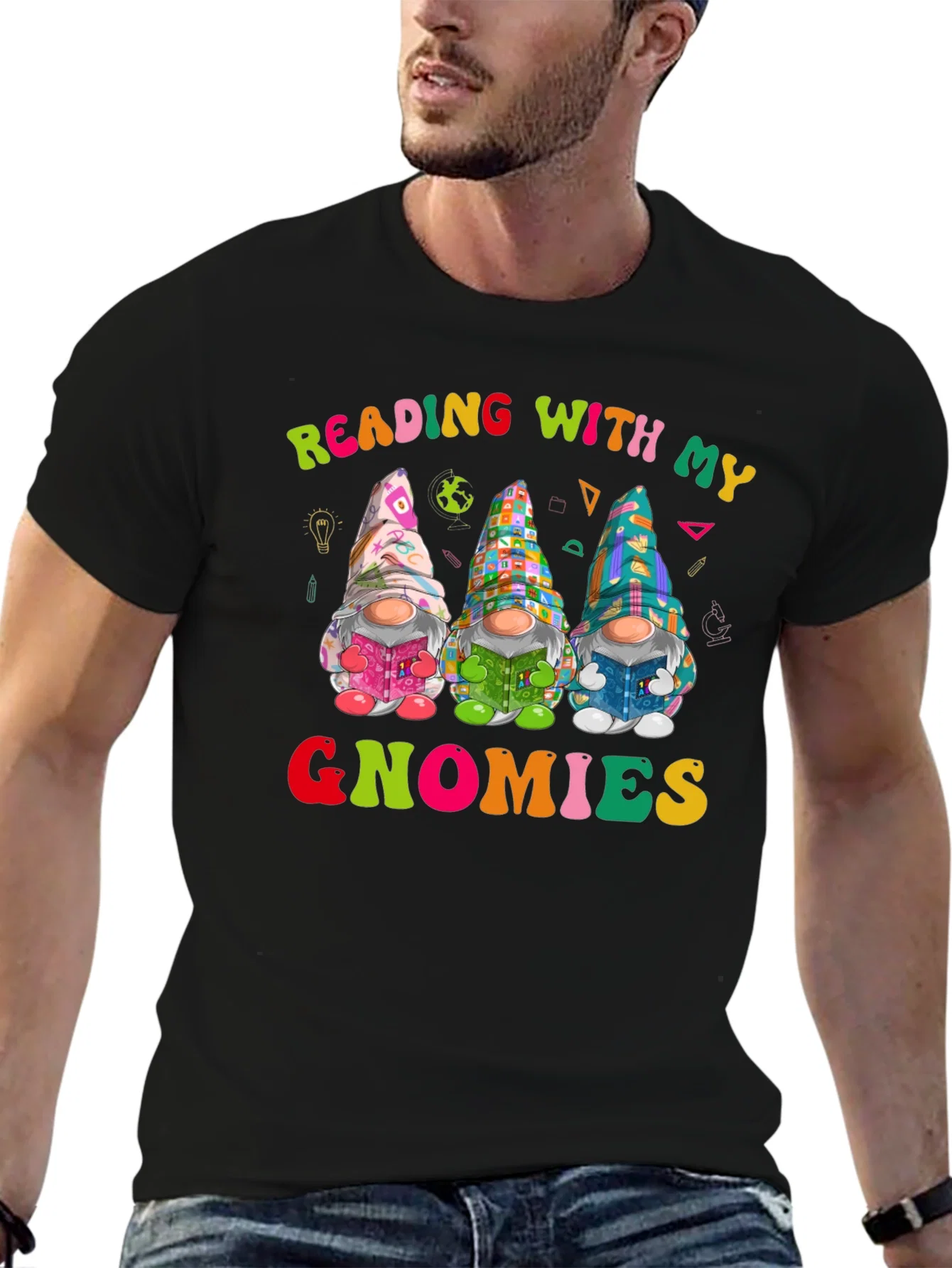 Rebbecca Reading with My Gnomies T-Shirt