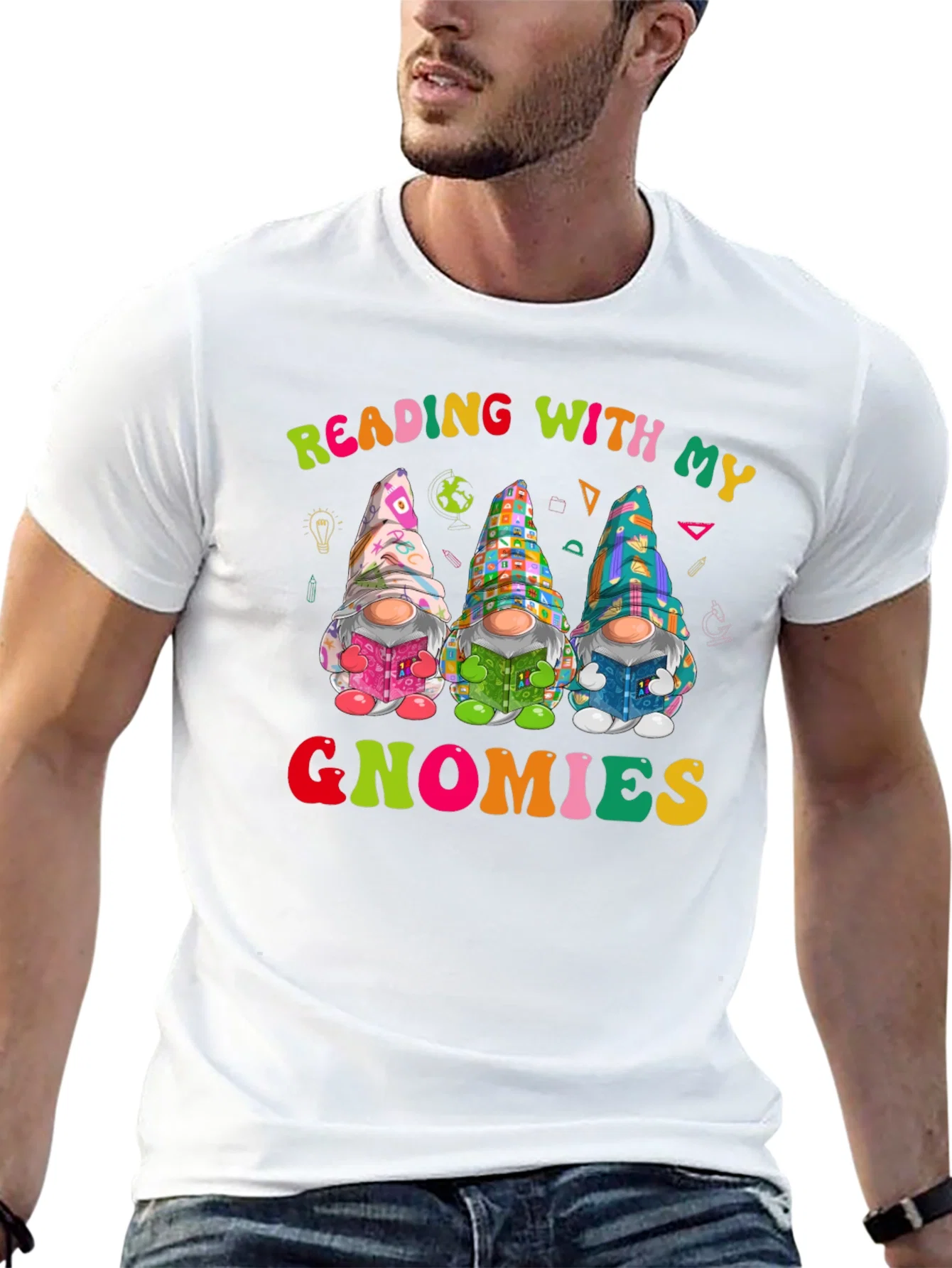 Rebbecca Reading with My Gnomies T-Shirt