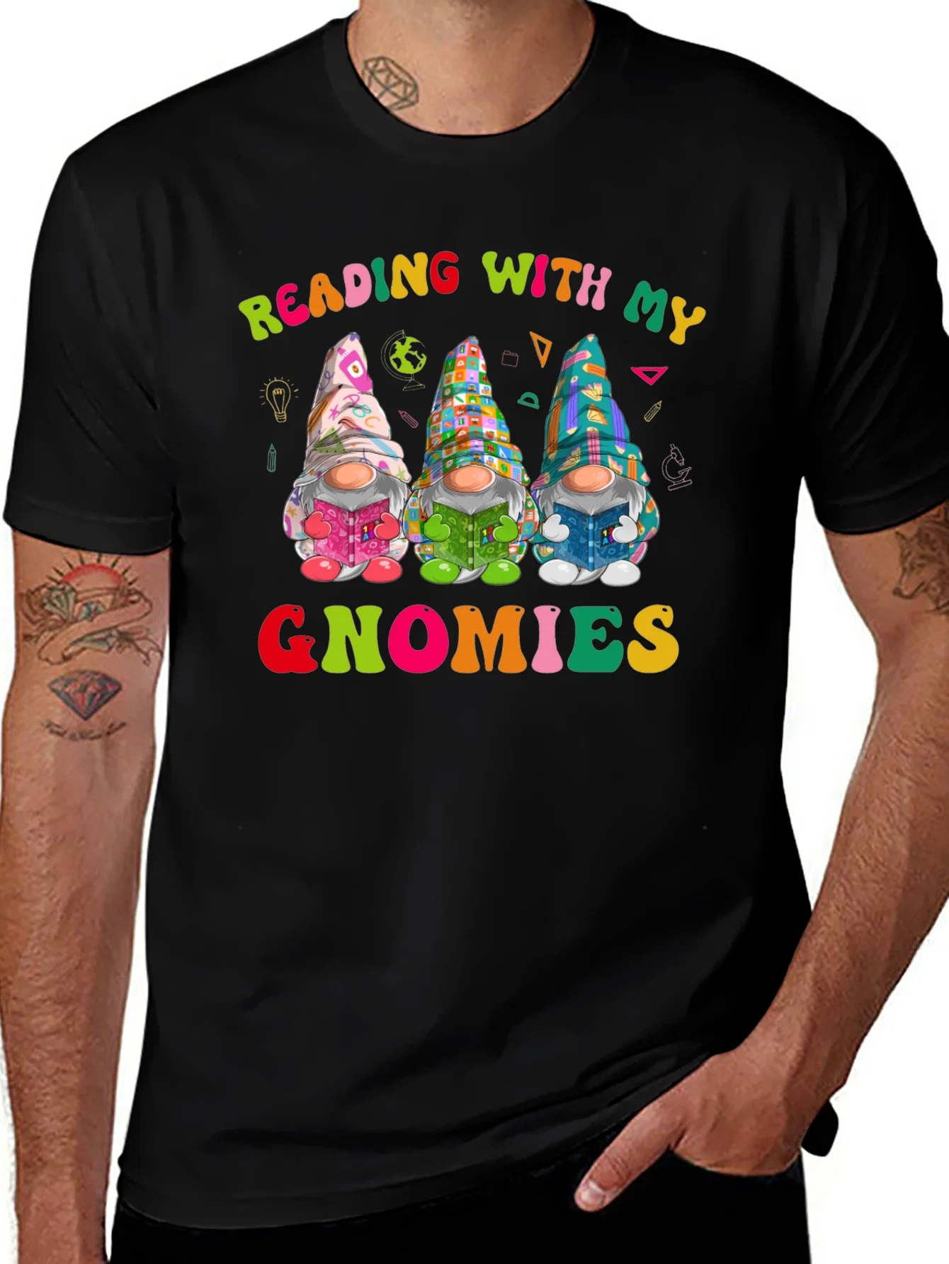 Rebbecca Reading with My Gnomies T-Shirt