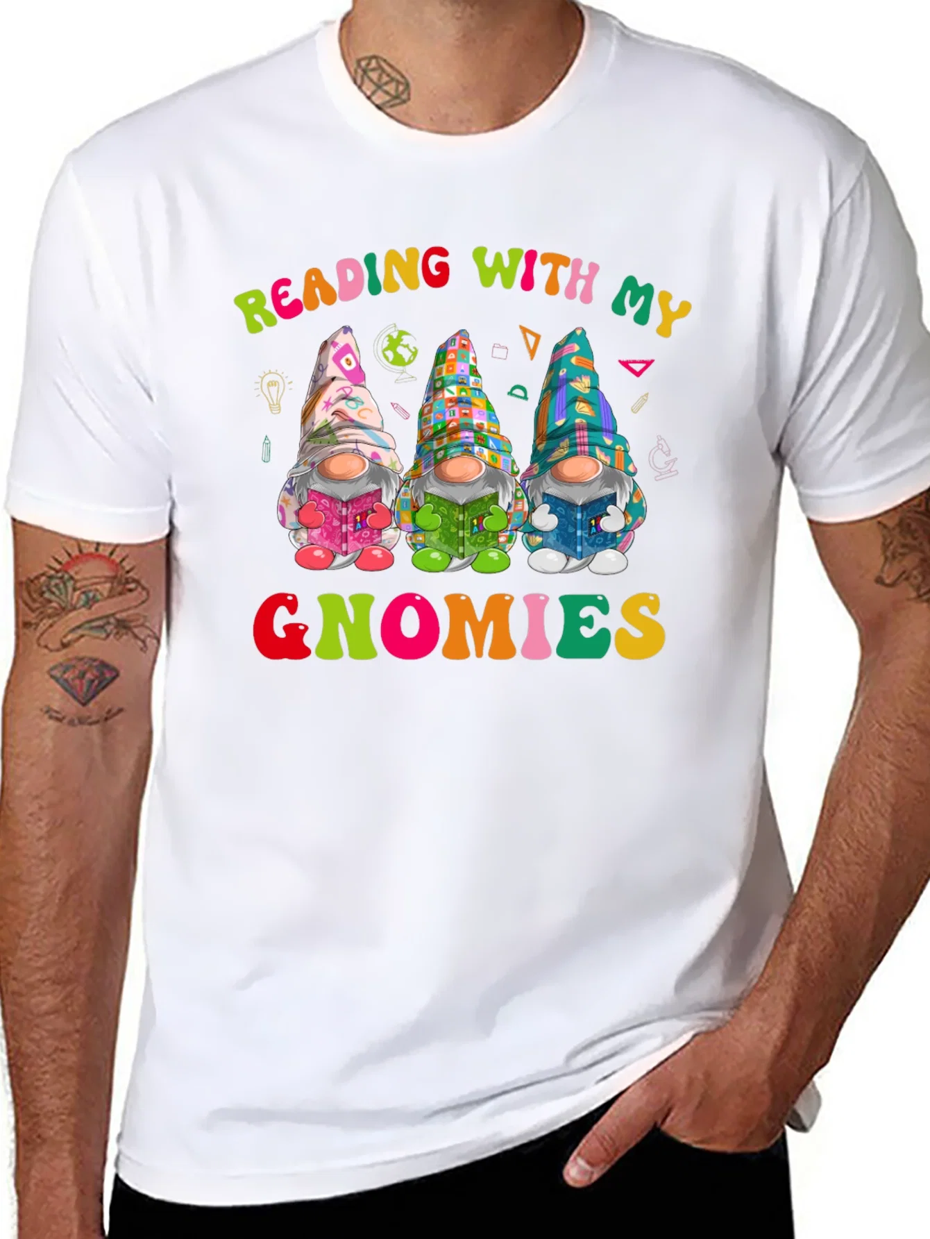 Rebbecca Reading with My Gnomies T-Shirt