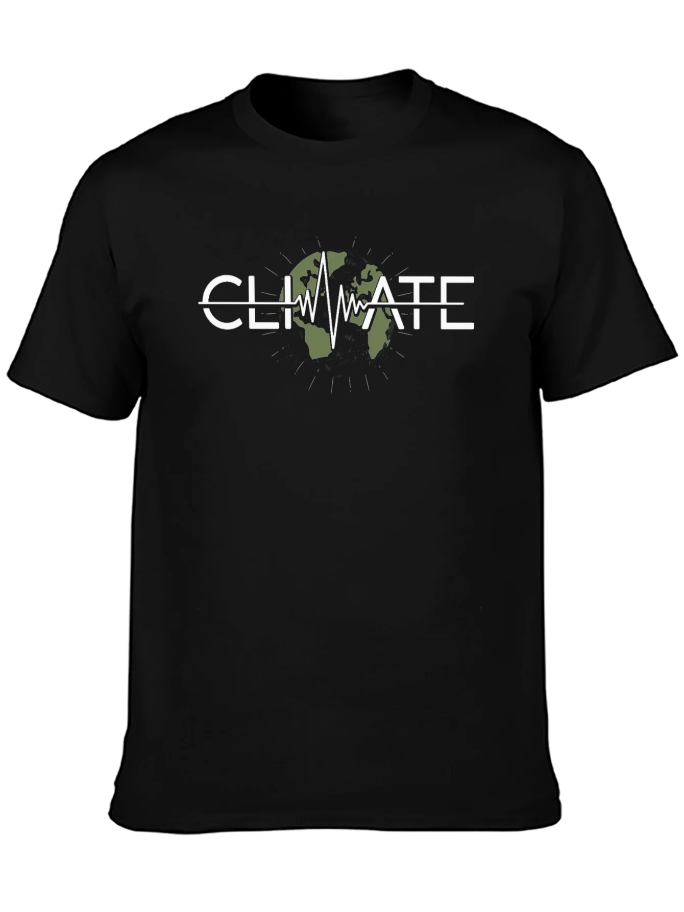 Camiseta Negra Climate Change - Conciencia Ambiental