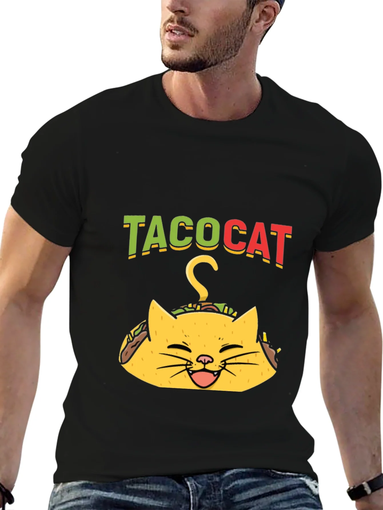Rebbecca Taco Cat Graphic Tee - Funny Black T-Shirt