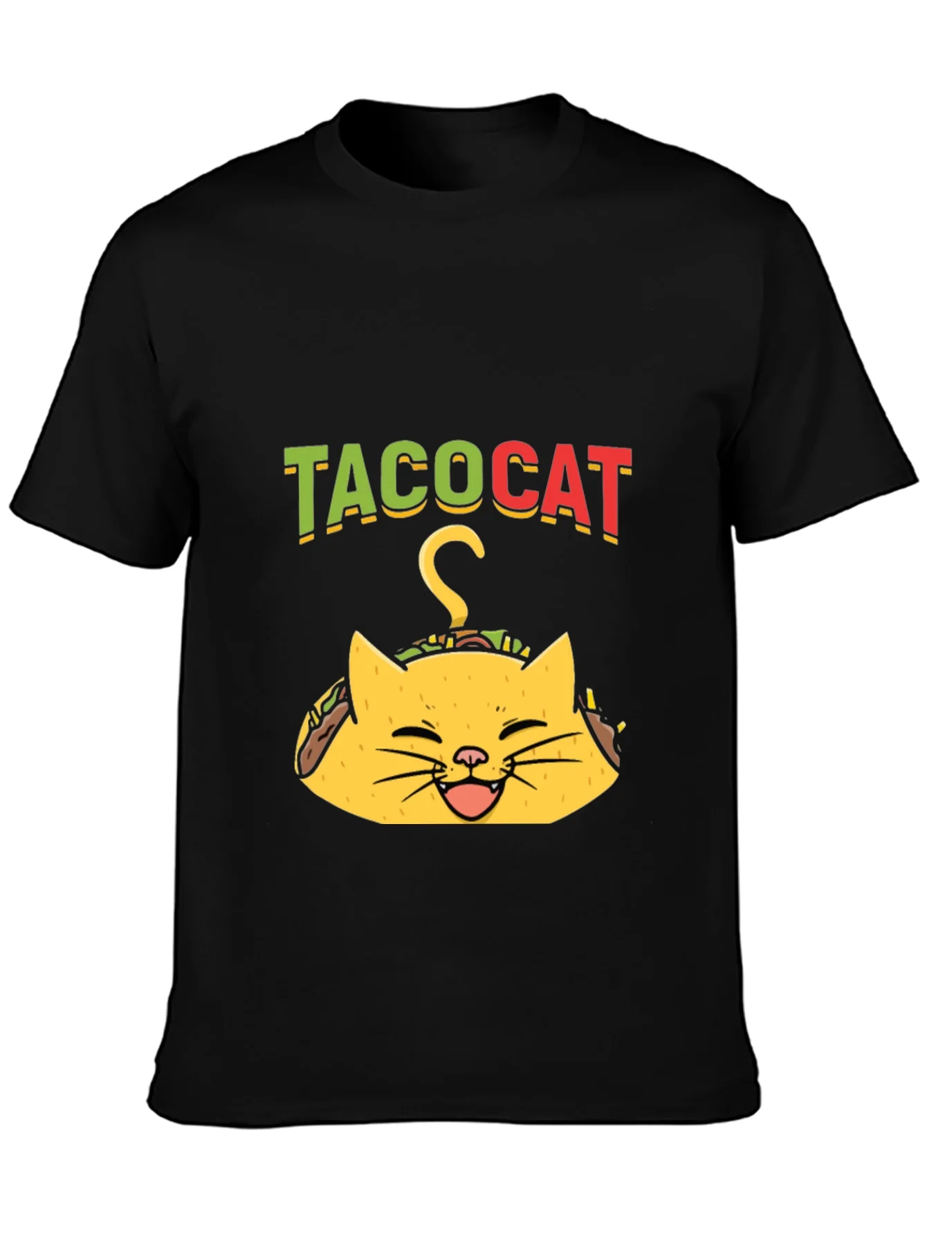 Rebbecca Taco Cat Graphic Tee - Funny Black T-Shirt