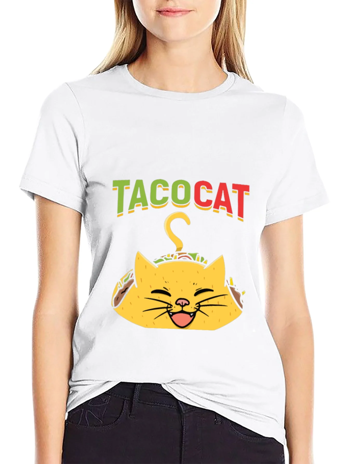 Rebbecca Taco Cat Graphic Tee - Funny Black T-Shirt