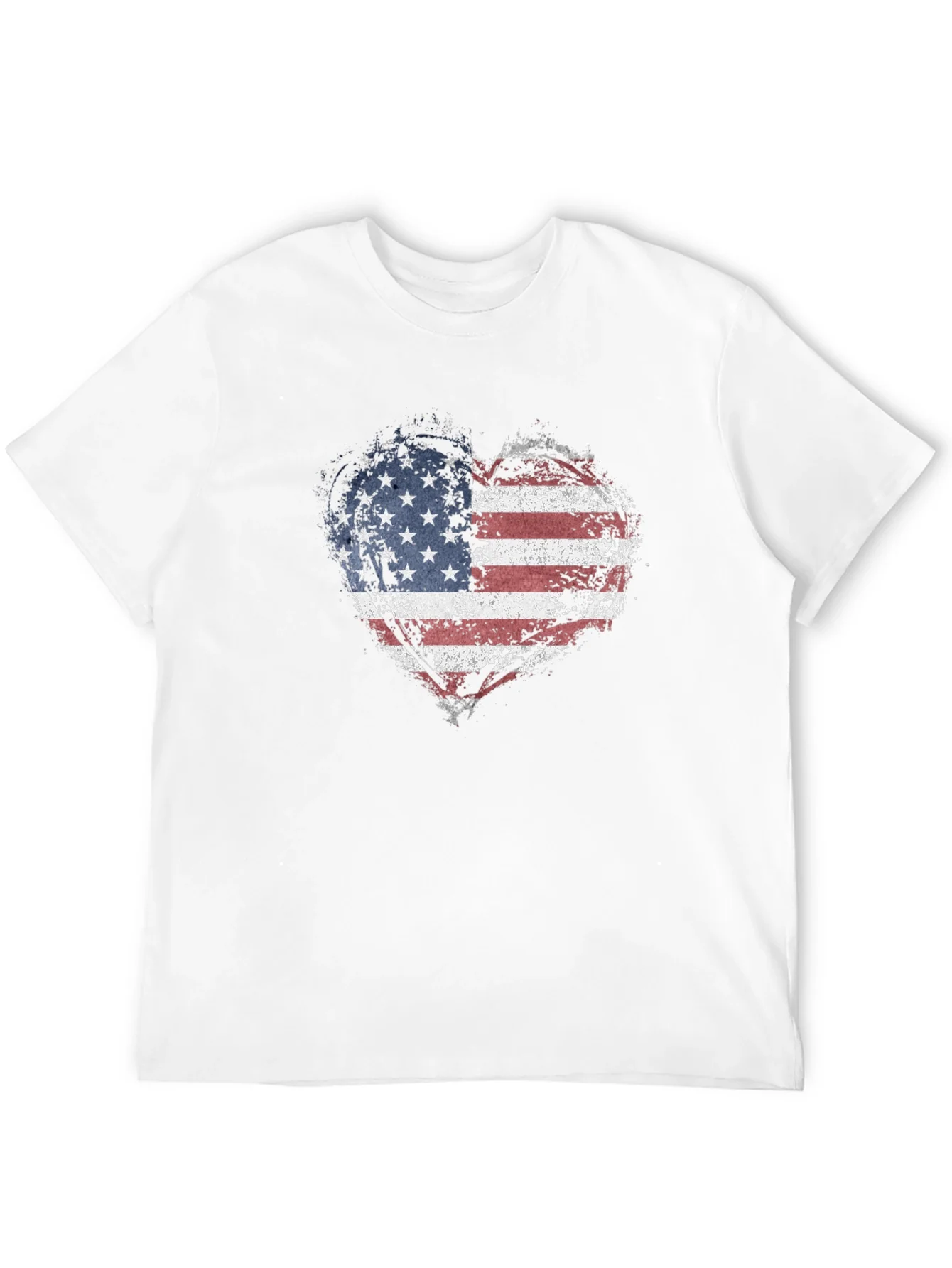 Camiseta Negra Coraz¨®n Bandera USA