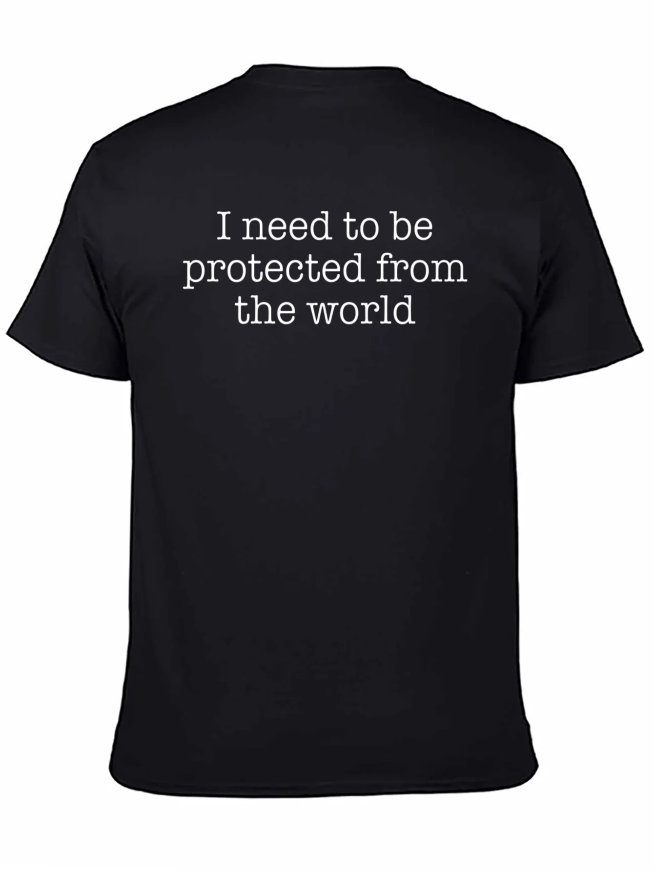 Camiseta Negra: Necesito Protecci¨®n del Mundo
