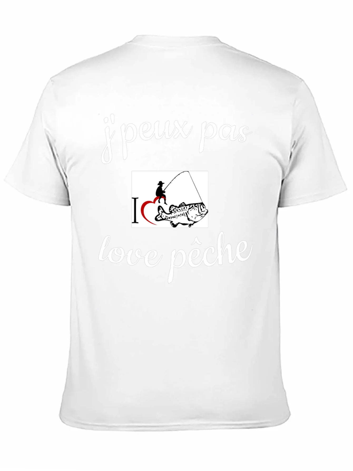 Camiseta Negra Amo la Pesca Casual para Hombre