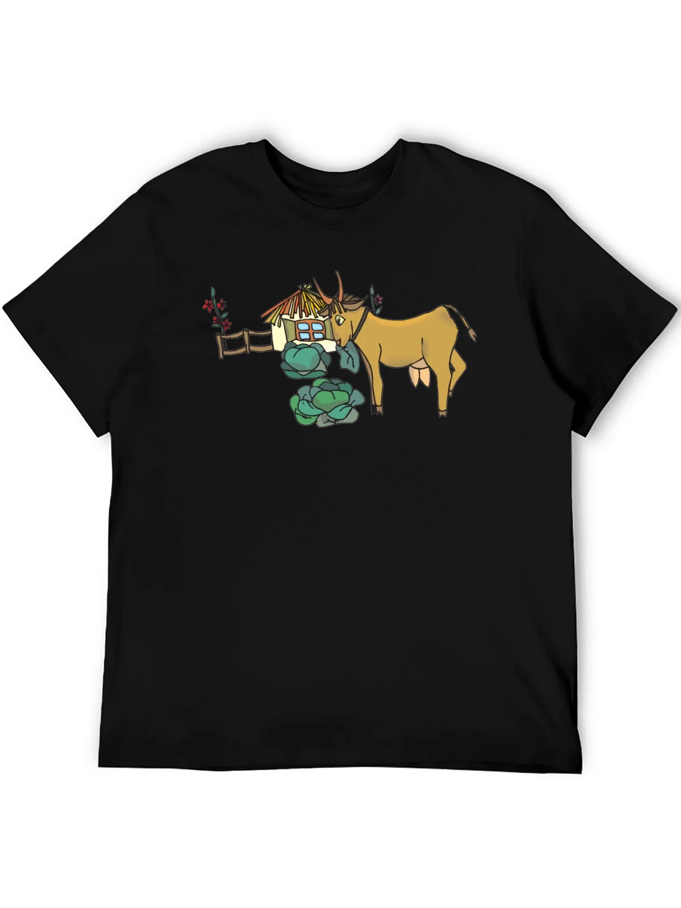 Rebbecca Quirky Cow & Farmhouse Graphic Tee - Black