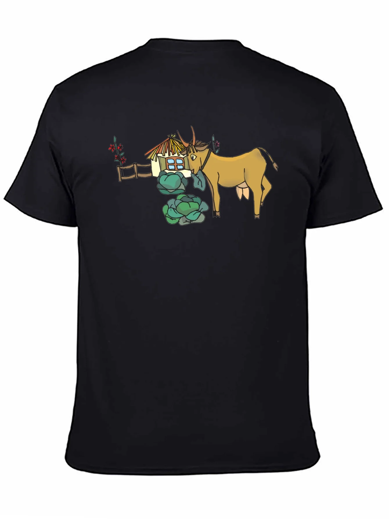 Rebbecca Quirky Cow & Farmhouse Graphic Tee - Black