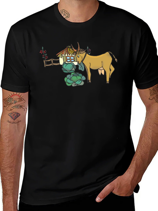 Rebbecca Quirky Cow & Farmhouse Graphic Tee - Black