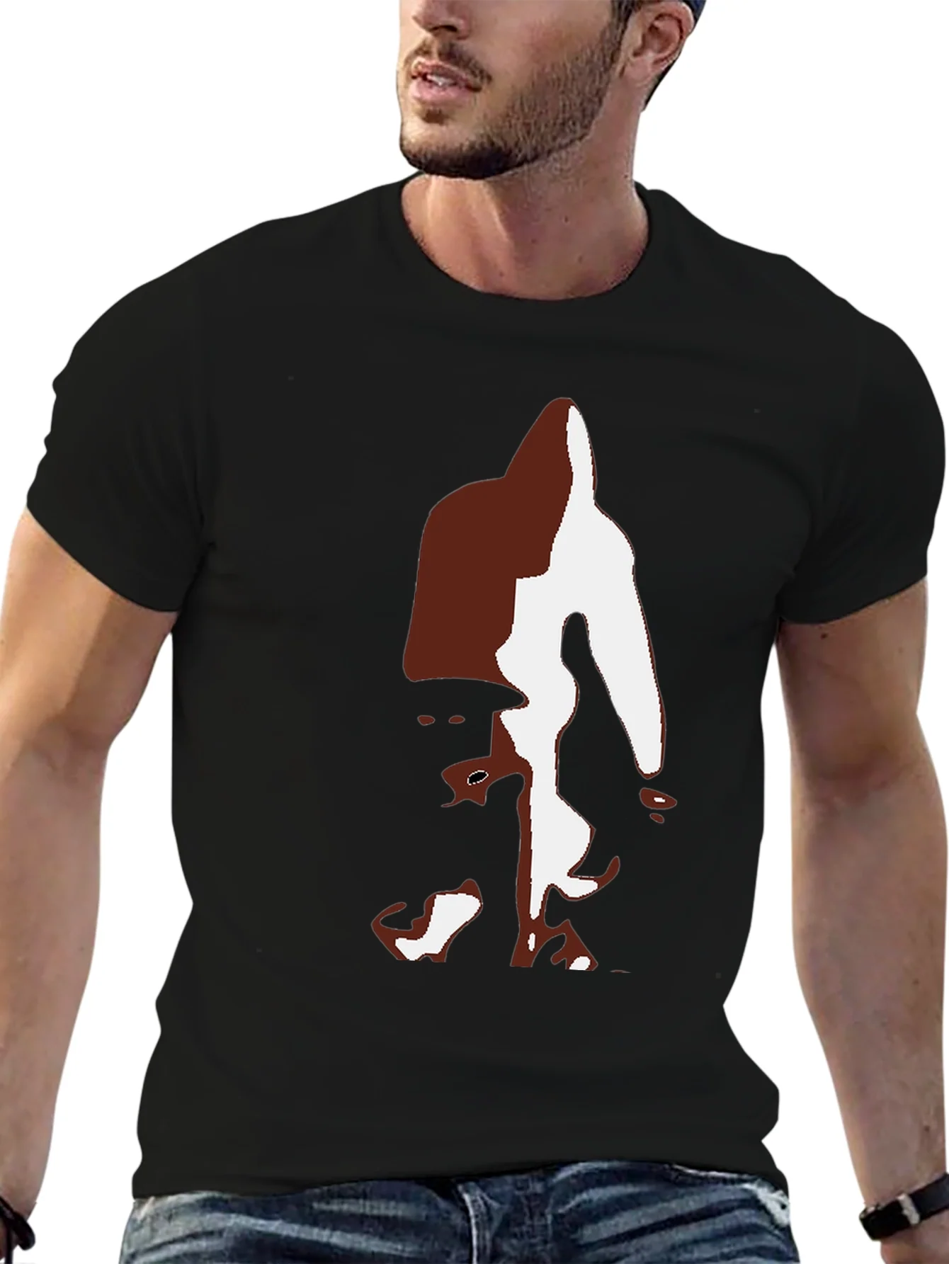 Camiseta Hombre Negra con Dise?o Abstracto Bigfoot