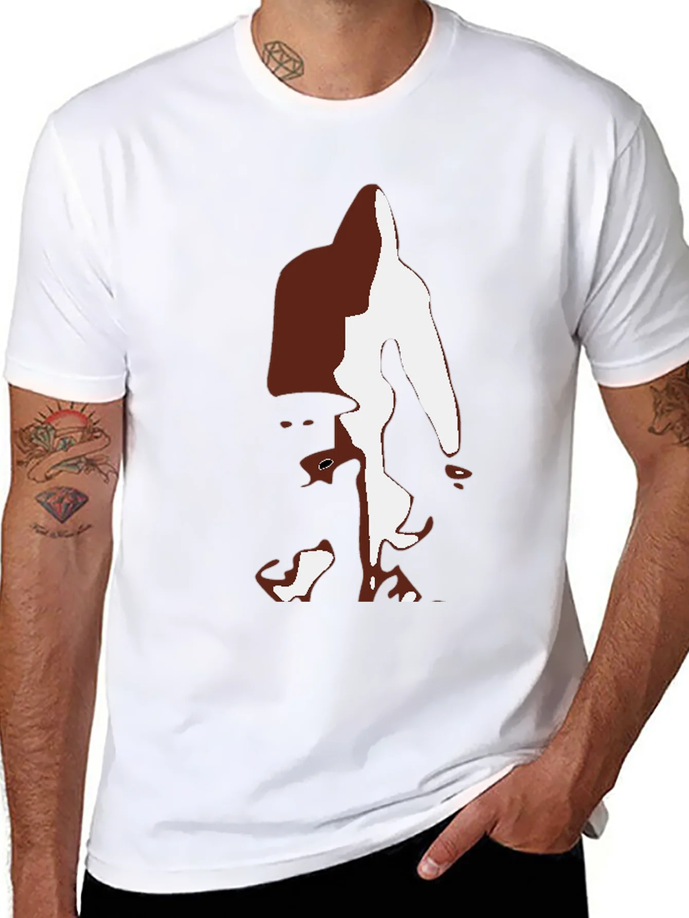 Camiseta Hombre Negra con Dise?o Abstracto Bigfoot