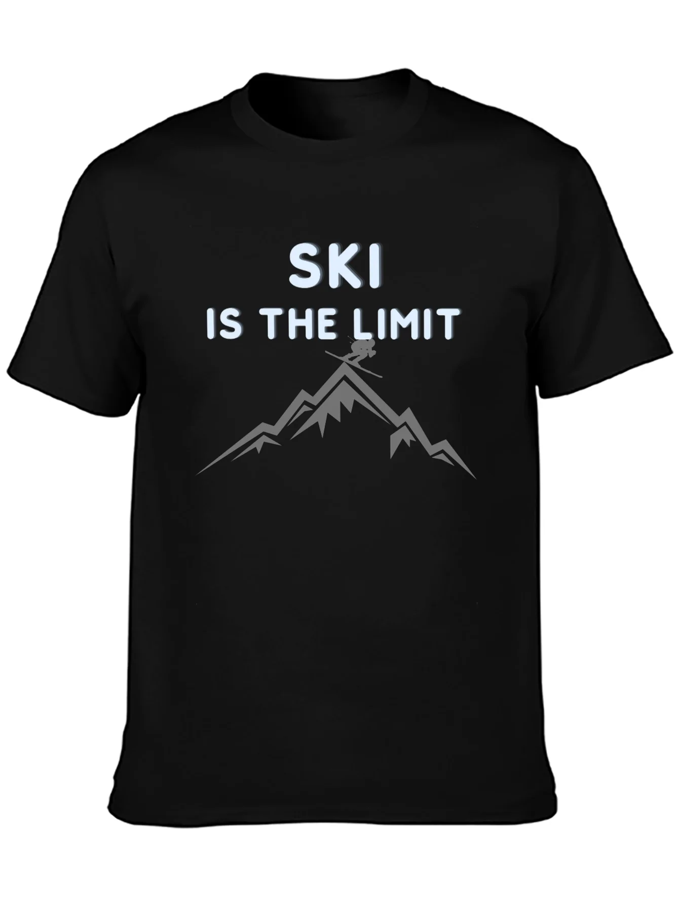 Camiseta Negra Ski is the Limit para Aventura Invernal
